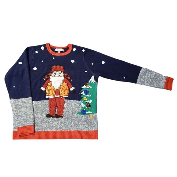 Jolly Sweaters Men’s Ugly Christmas Sweater Santa Claus Vest Trees Size XL - Picture 2 of 8